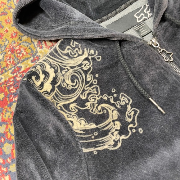 Fox Racing Velour Jogger Sweatpants and hoodie set Charcoal Gray Size L - Picture 4 of 8